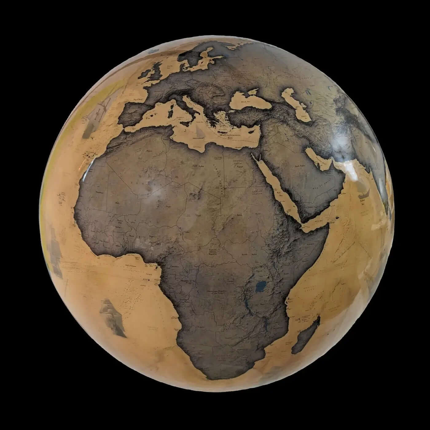 large world globe the ancient world big world globe vintage for office