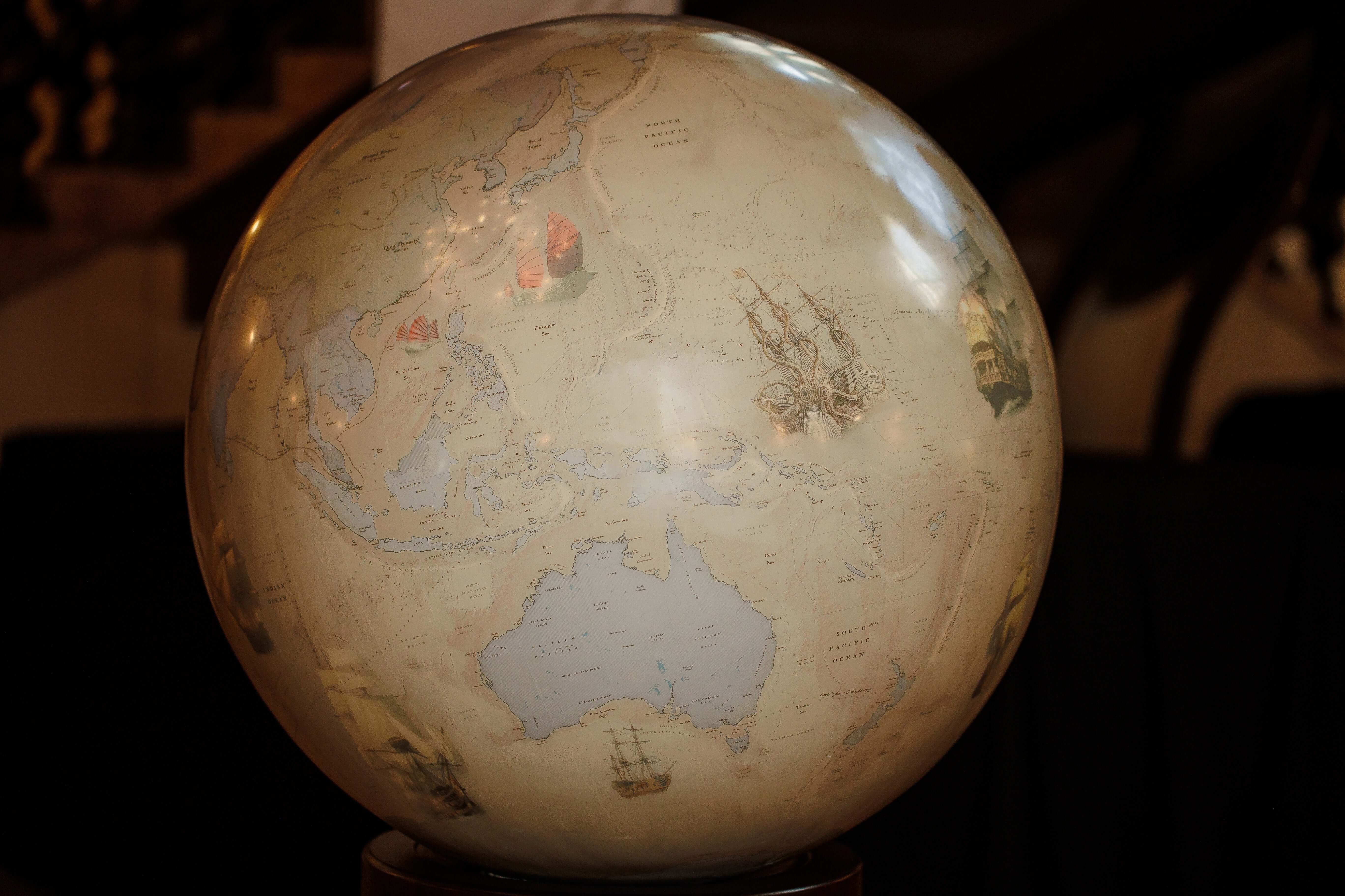 The Time-Traveler's Globe - Large world globes custom globe bespoke personalized art globes